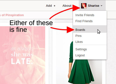 This is how to get to your profile on Pinterest.